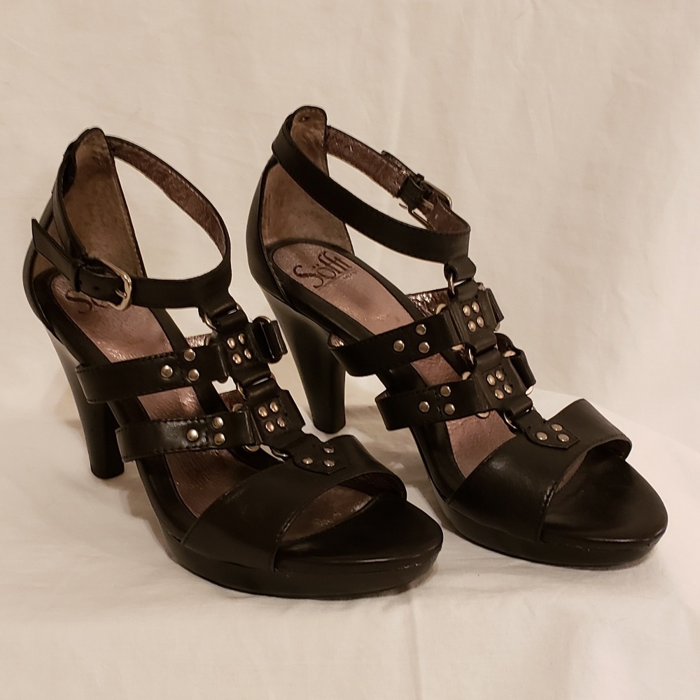 Sofft Open Toe Leather Heels